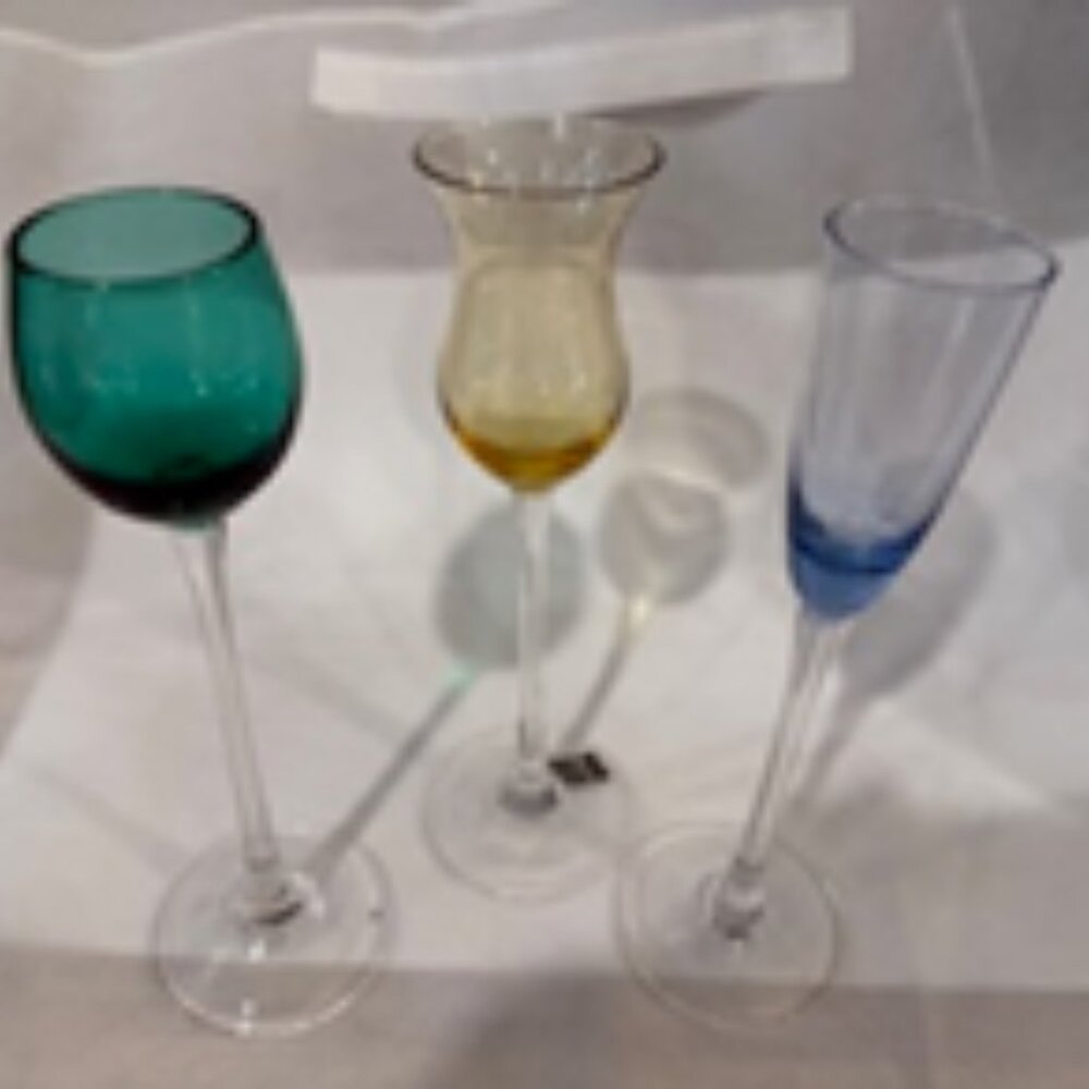 Jewel Tone Long Stem Cordial Glasses - Picture 3 of 3
